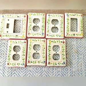 Vintage Handpainted Floral Outlet Covers